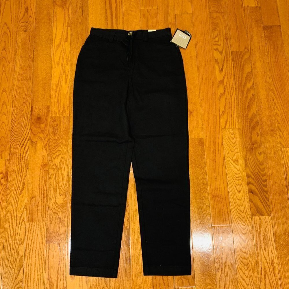 LEE PLAIN FRONT WASHED TWILL TAPERED STRETCH LEG PANTS MISSES SZ 12 -BLACK- NWT - Picture 13 of 16